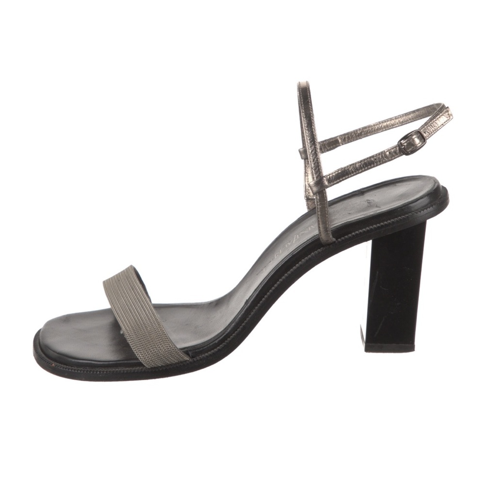 YSL silver heels size 10